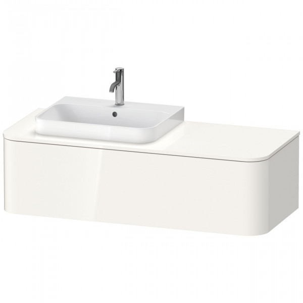 Meuble Pour Vasque à Poser Duravit Happy D.2 Plus 1 tiroir, vasque gauche 1300mm Blanc brillant HP4942L2222