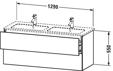 Duravit Wastafelmeubels L-Cube voor 23361 481x1290x550mm