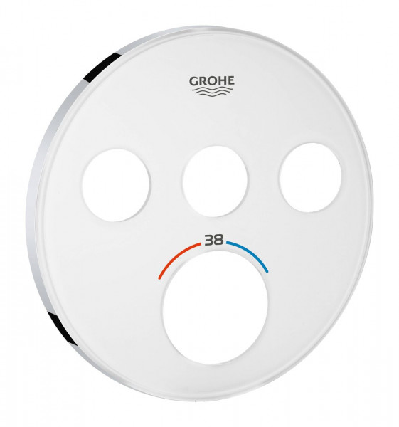 Rosace Grohe pour thermostat encastré SmartControl rond 3 boutons-poussoirs Blanc Lune 49036LS0