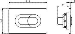 Ideal Standard Bedieningspaneel SOLEA P1  215x145x10mm 2-toets spoeling