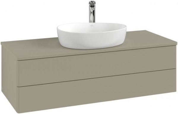 Wastafelmeubel Voor Opzet Waskom Villeroy en Boch Antao 1200x360x500mm Leaf Green Matt Lacquer