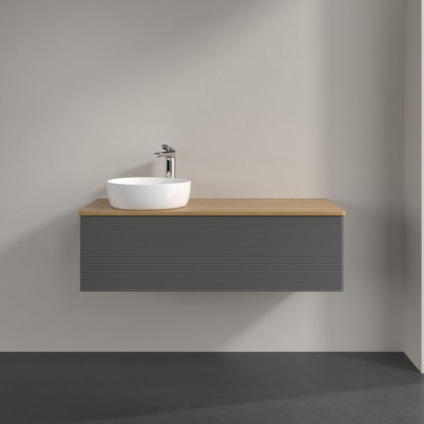 Wastafelmeubel Voor Opzet Waskom Villeroy en Boch Antao 1200x360x500mm Anthracite Matt Laquered/H...