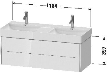 Duravit Wastafelmeubels XSquare voor 235312 1184 mm