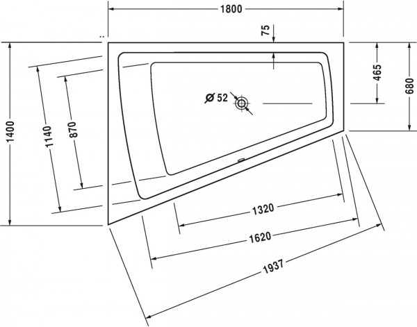 Duravit Hoekbad Whirlpool Paiova met één rugsteun links (760216000)