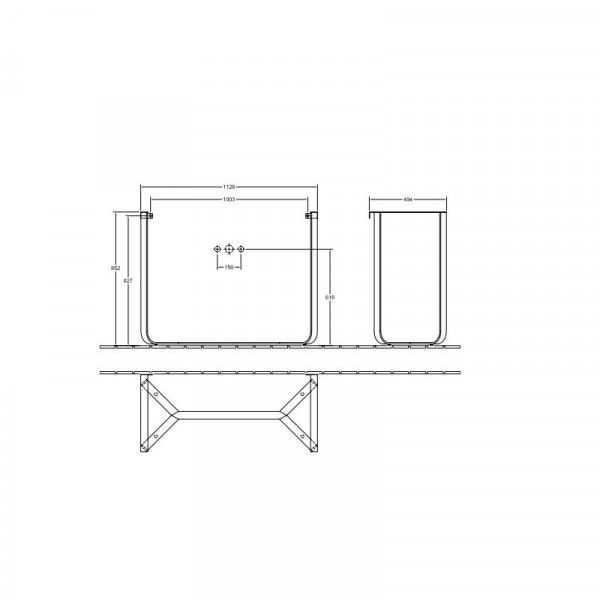 Villeroy en Boch Onderstel van roestvrij staal Antheus Wit B0655000