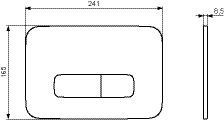 Ideal Standard Bedieningspaneel OLEAS M3 241x165x8,5mm 2-toets spoeling