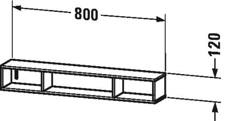 Duravit L-Cube Rekelement (horizontaal) 800 x 140 mm (LC12000)