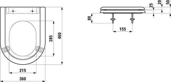 Laufen Libertyline closetzittingmet deksel afneembaar systeem duroplast wit H8924700000001