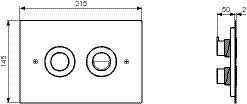 Ideal Standard Bedieningspaneel SEPTA PRO P1  215x145x2mm Geborsteld Roestvrij Staal 2-toets spoeling