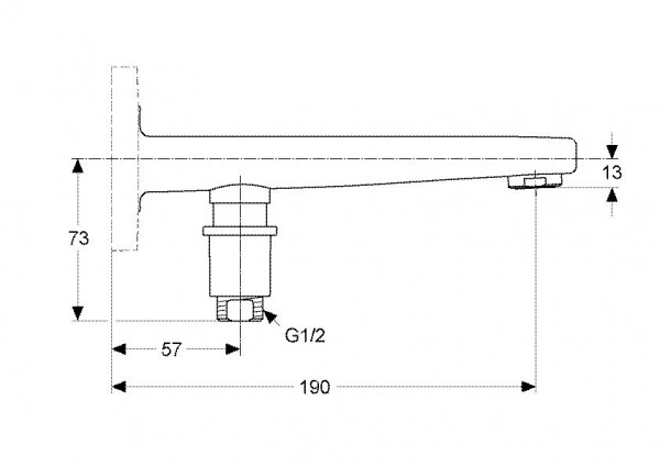 Opbouwkraan Ideal Standard Archimodule Module Archi Wandmontage met geïntegreerde omstelling