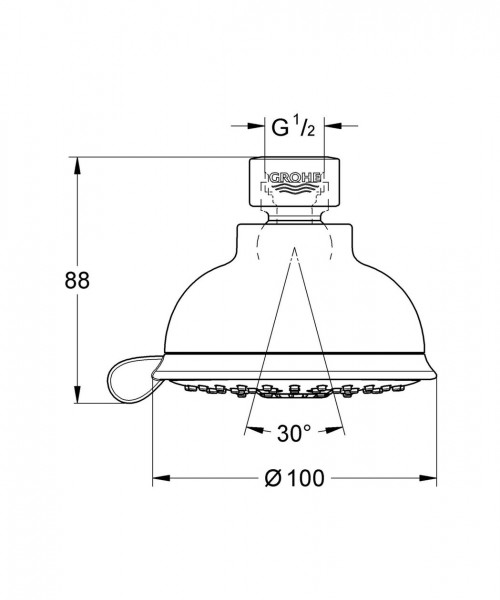 Grohe Plafond Douche Tempesta Rustic 100 Ø100mm 4 jets Chroom