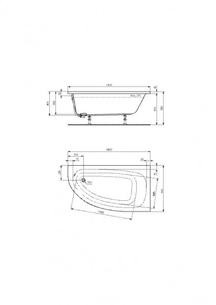 Ideal Standard Hoekbad Hotline New rechts (K275)