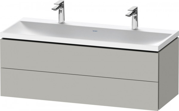 Set Meuble Salle De Bain Duravit Lavabo double, 2 tiroirs 1200mm Gris béton mat LC6954O07070000