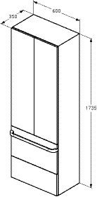 Ideal Standard Deur, voor hoge kast Tonic II Gloss light grey lacquered (RV131)