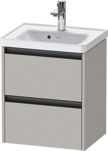 Meuble Lave-Mains Duravit Ketho.2 2 tiroirs, poignées anthracite, pour Lave-mains D-Neo 484x549mm Gris béton mat K25280007070000