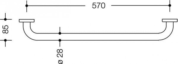 Hewi Handdoekenrek Serie 477 hoekige bar met roosjes 570 mm