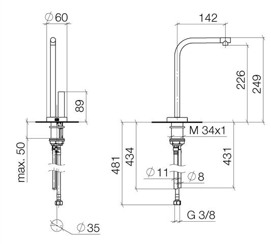 Dornbracht Waterfilter Keukenkraan Elio WATER DISPENSER 249mm