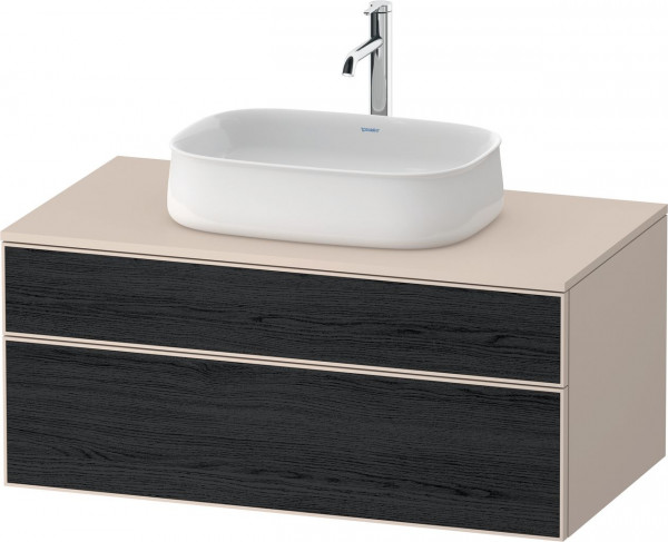 Meuble Pour Vasque à Poser Duravit Zencha 2 tiroirs 1000x442x550mm Chêne Noir Mat/Taupe Super Mat ZE4821016830000