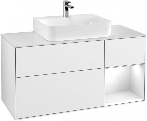 Meuble Pour Vasque à Poser Villeroy et Boch Finion 1200x603x501 mm G162MTPD G171GFGF