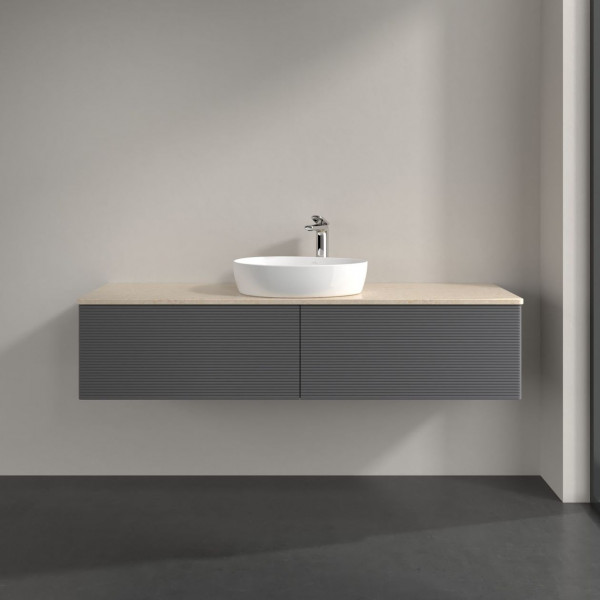 Wastafelmeubel Voor Opzet Waskom Villeroy en Boch Antao 1600x360x500mm Anthracite Matt Laquered/B...