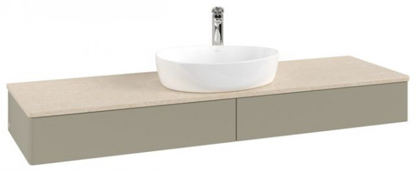 Wastafelmeubel Voor Opzet Waskom Villeroy en Boch Antao 1600x190x500mm Stone Grey Matt Lacquer/Bo...