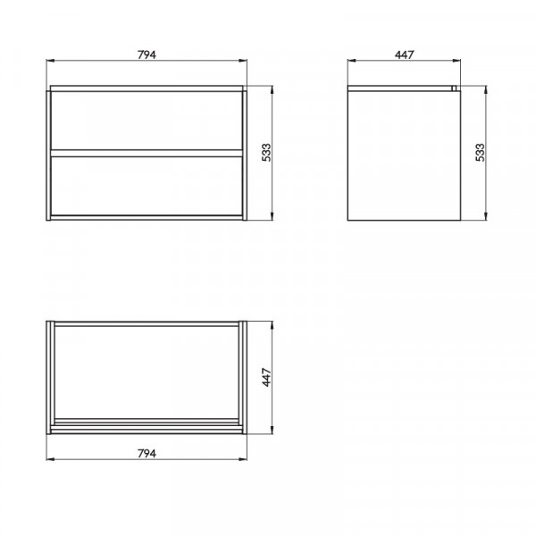 Wastafel Onderkast Cersanit CREA 800 mm Wit