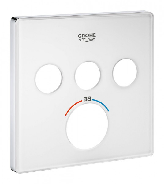 Rosace Grohe pour thermostat SmartControl carré 3 boutons-poussoirs Blanc Lune 49043LS0