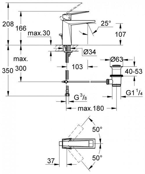 Grohe Wastafelmengkraan Allure Brilliant 1 gat