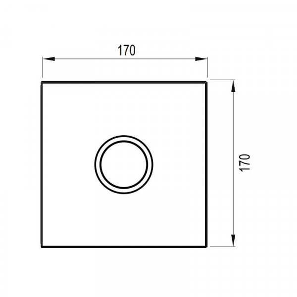 Wisa Square bedieningsplaat mechanisch 17x17cm voor XS urinoirelement RVS 8050421121
