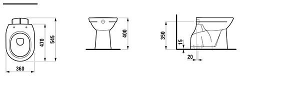 Staand Toilet Laufen PRO 360x545mm Pergamon