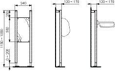 Ideal Standard PROSYS accessoires element 240x1150x120mm