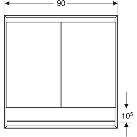 Badkamerkasten Geberit ONE Ingebouwd, 2 deuren, met nis 900x900mm Wit