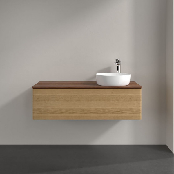 Wastafelmeubel Voor Opzet Waskom Villeroy en Boch Antao 1200x360x500mm Honey Oak/Warm Walnut