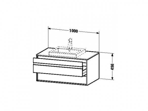 Duravit Ketho Wastafelonderkast 100x55.1x49.6cm Standaard greep met softclose spaanplaat Basalt Mat KT675504343