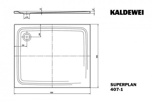 Kaldewei Douchebak Rechthoekig Mod.407-1 Superplan (430700010)