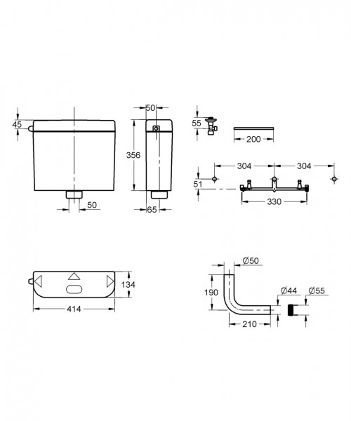 Grohe Duoblok Hangend Opbouw wandmontage 6-9l verstelbaar en onderbreekbaar Alpenwit 37791SH0