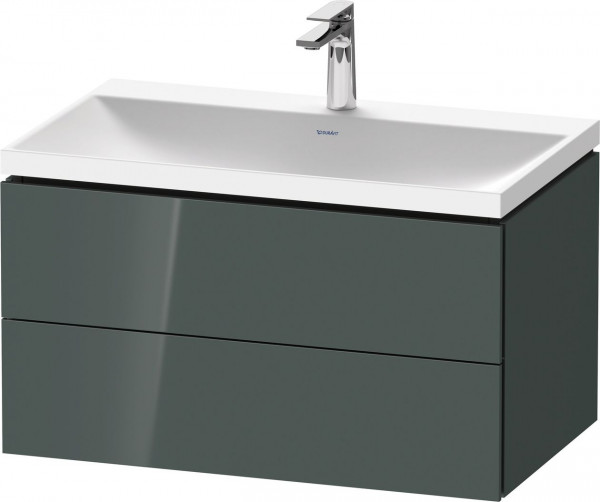 Set Meuble Salle De Bain Duravit Lavabo 1 trou, 2 tiroirs 800mm Gris Dolomite Brillant LC6951O38380000