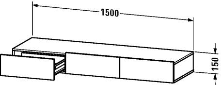 Duravit DuraStyle Schuifladenblok 1500 x 440 mm (DS82720)