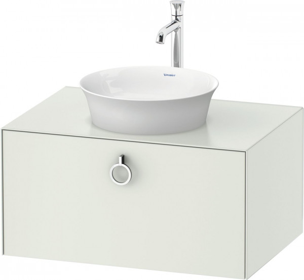 Meuble Pour Vasque à Poser Duravit White Tulip 1 tiroir, poignée 800x408mm Blanc mat soyeux WT498003636