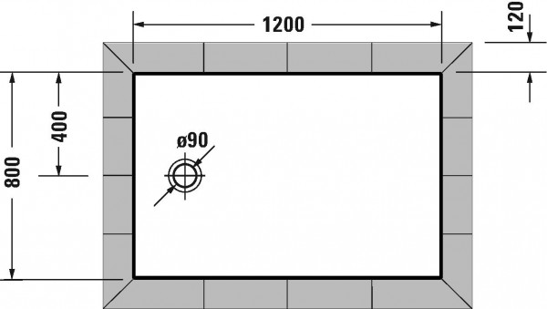 Duravit Douchebak Rechthoekig Tempano 1200 x 800 mm Wit