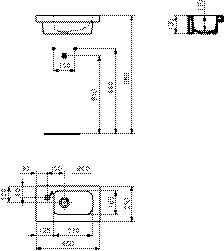Ideal Standard Connect Space fontein met kraangat links 45x25cm wit E132201