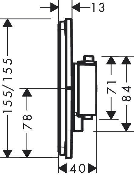 Hansgrohe Showerselect thermostaat inbouw v. 1 functie m.zwart 15575670