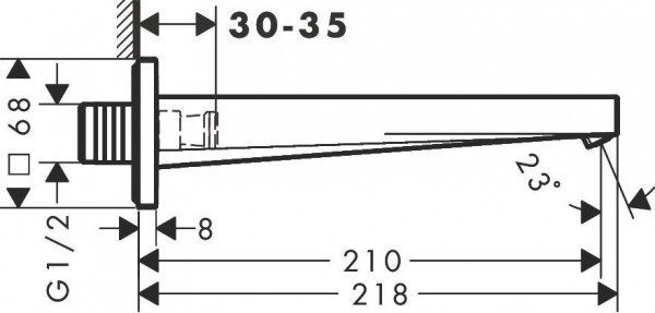 Hansgrohe Tecturis baduitloop chroom 73410000