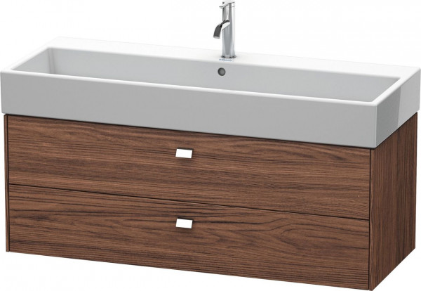 Meuble Pour Lavabo Encastrable Duravit Brioso 2 tiroirs, poignée chrome, pour Lav. Vero Air 1184mm Noyer foncé mat BR415701021