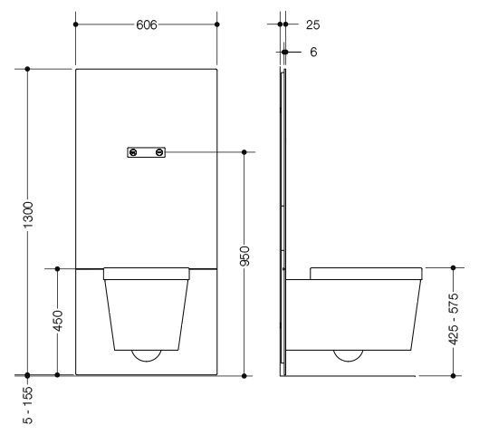 Hewi Monolith Module WC S 50 handbedieningspaneel Wit