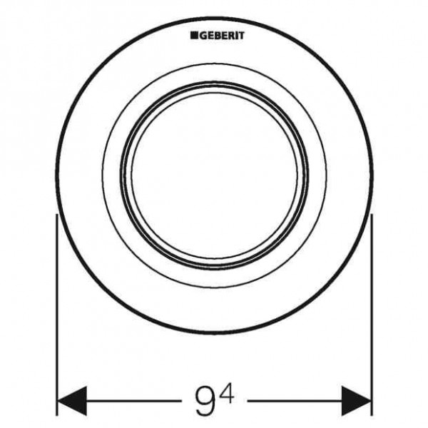 Geberit Type 01 bedieningplaat met frontbediening voor toilet/urinoir 9.5x9.5cm chroom mat 116.040.46.1