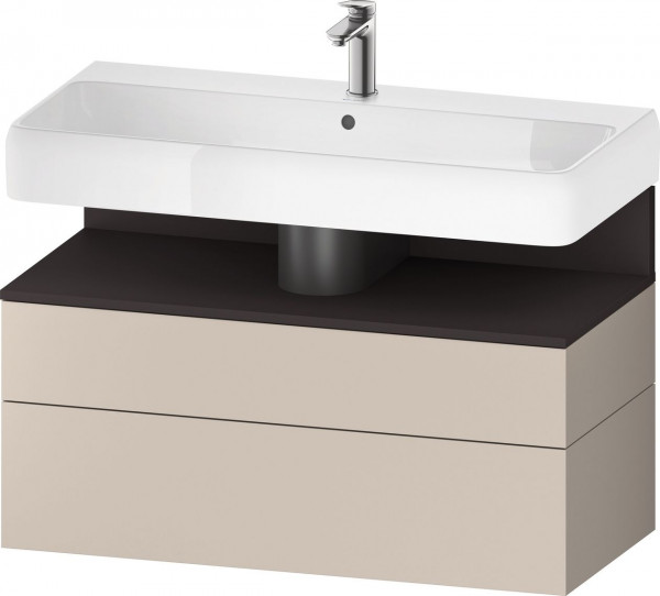 Meuble Pour Vasque à Poser Duravit Qatego suspendu 2 tiroirs 990mm Graphite Super Mat/Taupe Mat QA4395080910000