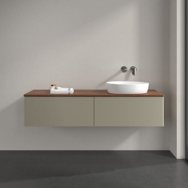 Wastafelmeubel Voor Opzet Waskom Villeroy en Boch Antao 1600x360x500mm Stone Grey Matt Lacquer/Wa...