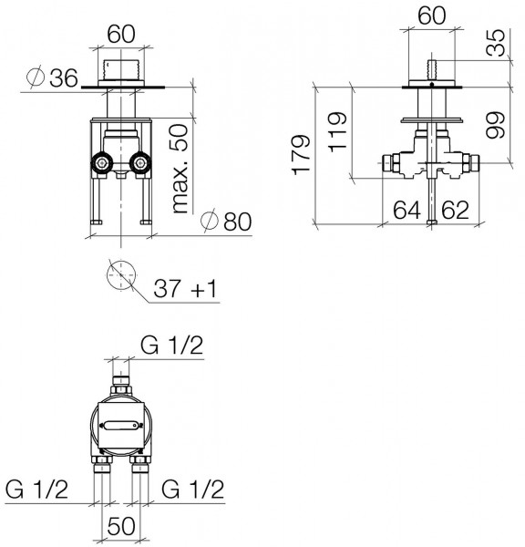 Villeroy en Boch CL.1 2-wegomstelling (2912770)