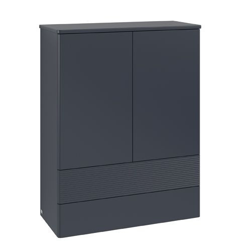 Wandmeubel Villeroy en Boch Antao Met Structuur 2 laden 2 deuren 814x1039x356mm Midnight Blue Mat...